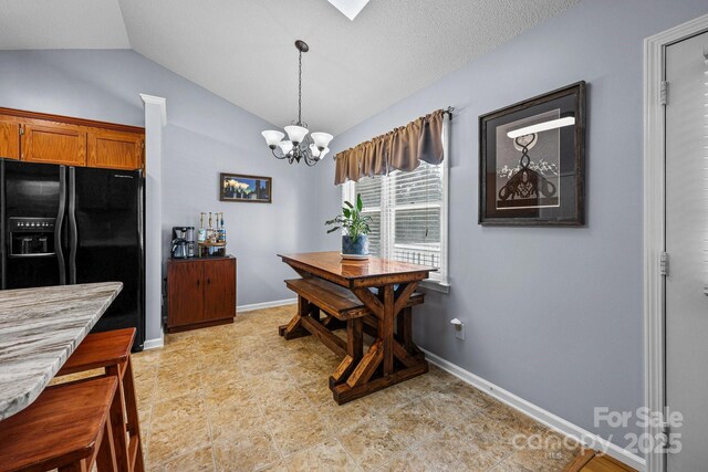 2906 Plantation Way, Albemarle, NC 28001 - dining space featuring a chandelier and lofted ceiling