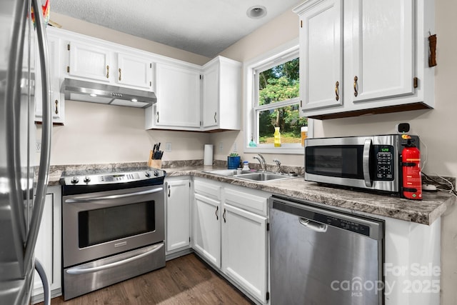1265 39th Street Cir, Hickory, NC 28602 - kitchen with appliances with stainless steel finishes, under cabinet range hood, and white cabinets