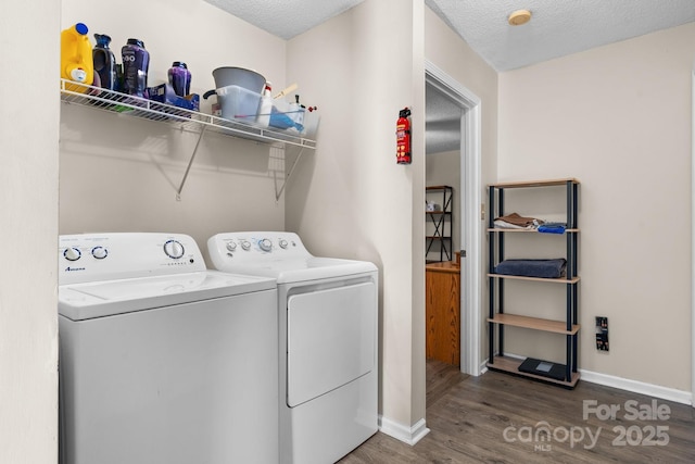 1265 39th Street Cir, Hickory, NC 28602 - washroom with washer and dryer, wood finished floors, and a textured ceiling