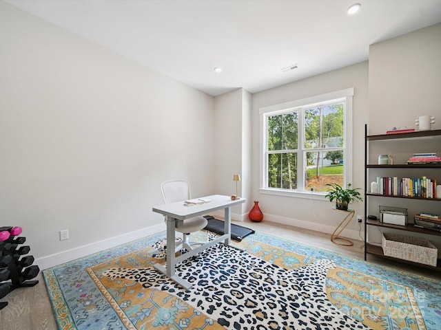 2108 Lakeview Cir, Matthews, NC 28105 - home office with recessed lighting and wood finished floors