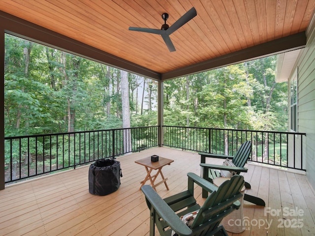 2108 Lakeview Cir, Matthews, NC 28105 - wooden terrace with a ceiling fan