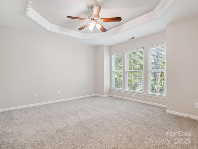 570 Sixth Baxter Xing Unit 16, Fort Mill, SC 29708 - spare room featuring a raised ceiling, ornamental molding, carpet, and a ceiling fan