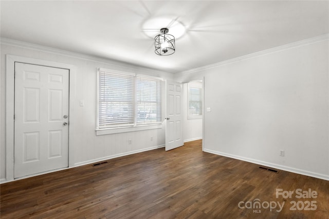 2488 Catawba Church Rd, Rock Hill, SC 29730 - entrance foyer with crown molding and dark wood-type flooring