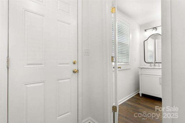 2488 Catawba Church Rd, Rock Hill, SC 29730 - entryway with baseboards and dark wood-type flooring