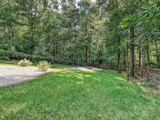 14019 Fountain Ln, Charlotte, NC 28278 - fenced backyard with a forest view