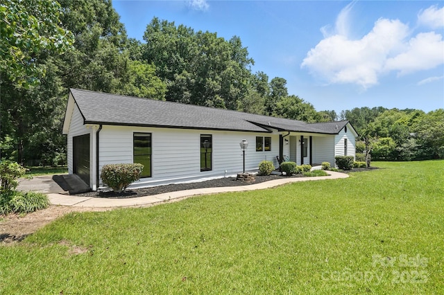 7109 Forney Hill Rd, Denver, NC 28037 - ranch-style house with a front yard, an attached garage, and roof with shingles