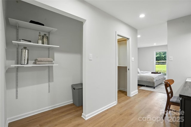 7109 Forney Hill Rd, Denver, NC 28037 - hallway with light wood-style flooring and recessed lighting