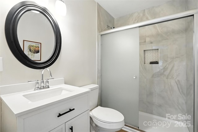7109 Forney Hill Rd, Denver, NC 28037 - bathroom featuring a shower stall and vanity