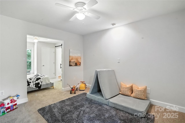 7109 Forney Hill Rd, Denver, NC 28037 - game room featuring carpet floors and ceiling fan