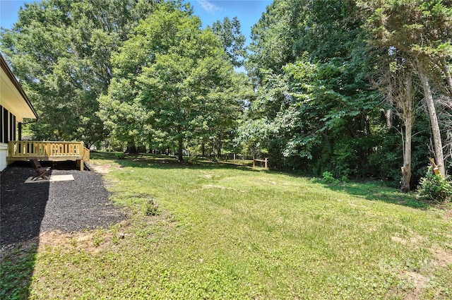7109 Forney Hill Rd, Denver, NC 28037 - view of grassy yard featuring a wooden deck