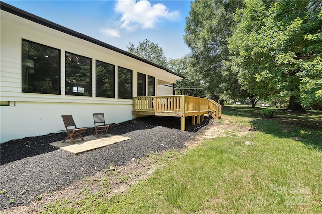 7109 Forney Hill Rd, Denver, NC 28037 - view of grassy yard with a deck