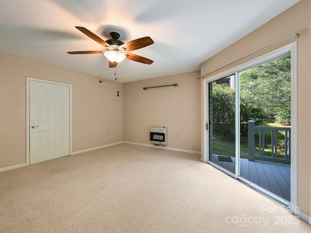 621 E Park Pl, Hendersonville, NC 28791 - carpeted spare room with heating unit and ceiling fan