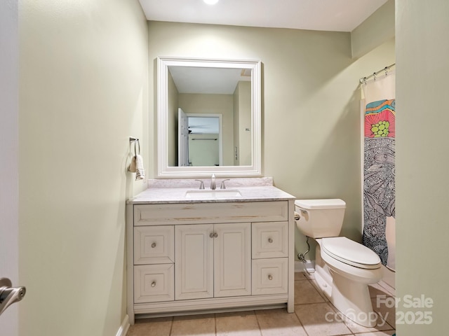 621 E Park Pl, Hendersonville, NC 28791 - bathroom with tile patterned flooring, vanity, and a shower with shower curtain