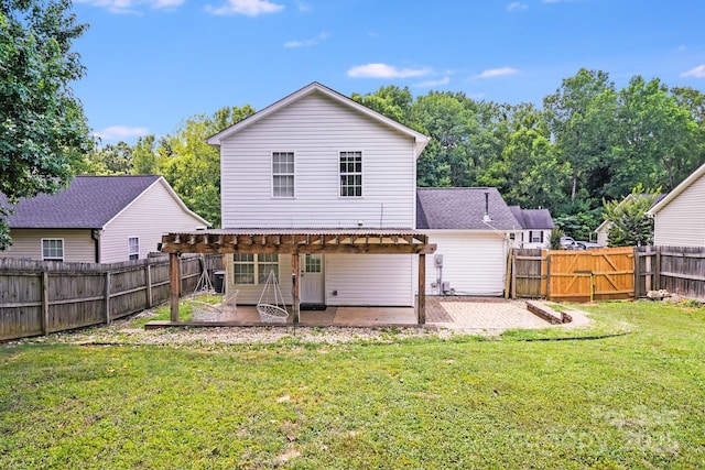 5116 Crane Point Dr, Charlotte, NC 28227 - rear view of property with a patio area, a fenced backyard, a gate, and a pergola