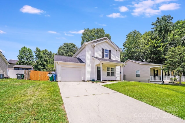 5116 Crane Point Dr, Charlotte, NC 28227 - traditional-style house with covered porch, an attached garage, and driveway
