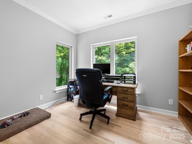102 Gap Creek Rd, Fletcher, NC 28732 - office area featuring light wood-style floors and crown molding
