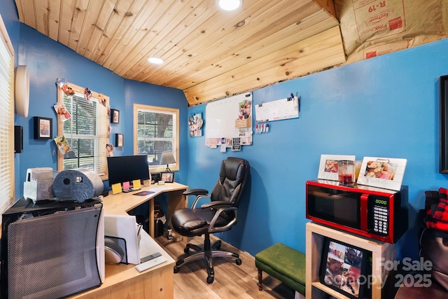 1104 Pump Station Rd, Kannapolis, NC 28081 - office featuring wood finished floors, recessed lighting, and wood ceiling