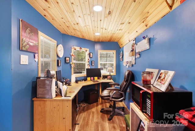 1104 Pump Station Rd, Kannapolis, NC 28081 - home office with wood finished floors, wooden ceiling, and recessed lighting