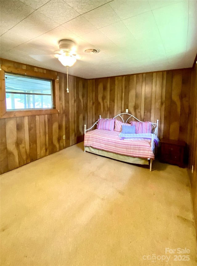 3702 Crawford St, Gastonia, NC 28052 - bedroom featuring wooden walls and carpet flooring