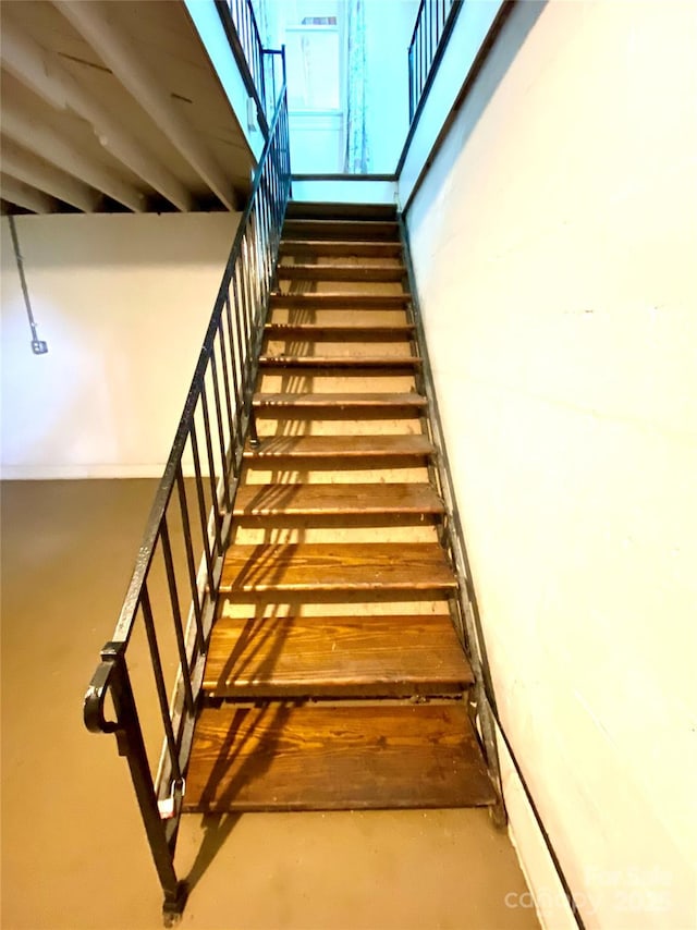 3702 Crawford St, Gastonia, NC 28052 - stairs with concrete flooring