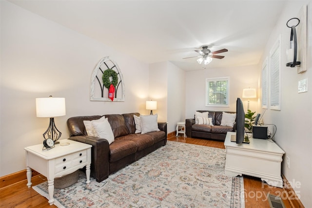4919 Rehobeth Rd, Waxhaw, NC 28173 - living area featuring ceiling fan and wood finished floors
