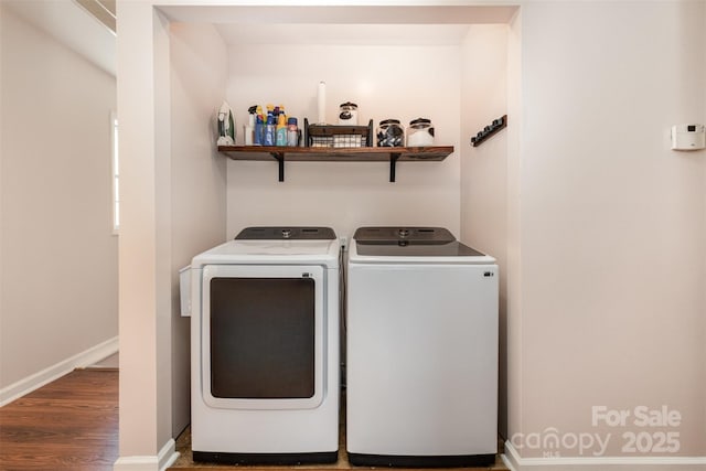 4919 Rehobeth Rd, Waxhaw, NC 28173 - washroom featuring washing machine and dryer and wood finished floors