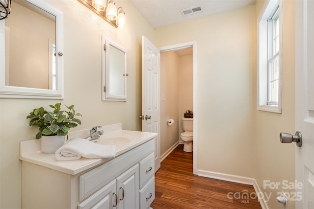 4919 Rehobeth Rd, Waxhaw, NC 28173 - bathroom featuring vanity, wood finished floors, and plenty of natural light
