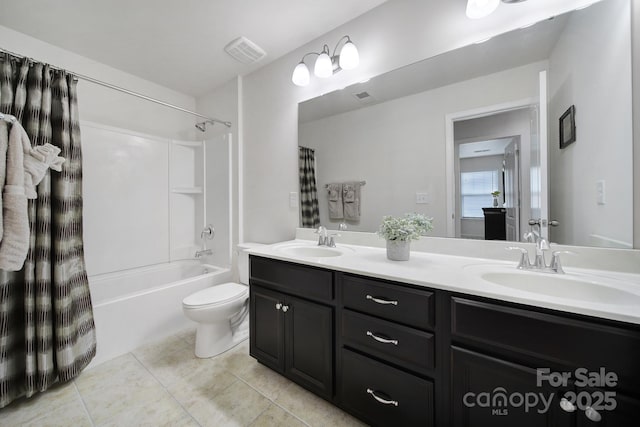 248 Catoctin Rd, Rock Hill, SC 29732 - full bath featuring double vanity, tile patterned flooring, and shower / bath combo