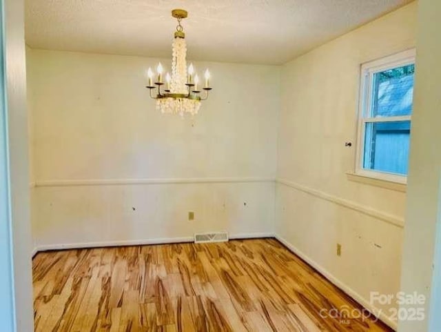 2660 Tiffany St, Conover, NC 28613 - unfurnished dining area featuring a chandelier and wood finished floors