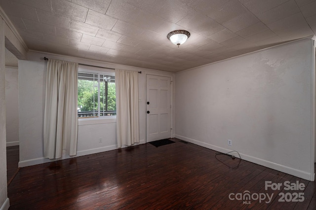 2420 Timberland Hills Dr, Newton, NC 28658 - unfurnished room with dark wood-type flooring and crown molding