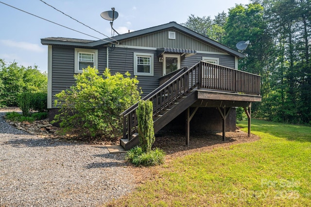 2420 Timberland Hills Dr, Newton, NC 28658 - back of house featuring a lawn and a deck