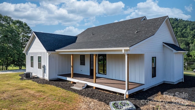 3981 Zero Mull Rd, Morganton, NC 28655 - rear view of property with a lawn, a shingled roof, and board and batten siding