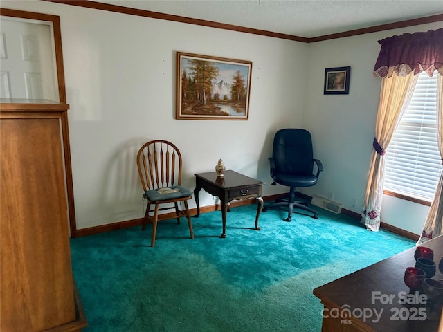 5816 Scotland Yard Rd, Rock Hill, SC 29732 - sitting room with carpet flooring, ornamental molding, plenty of natural light, and a textured ceiling