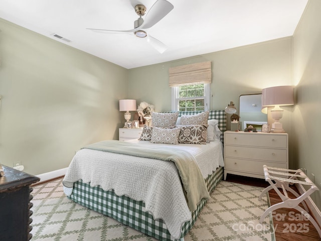 3001 Colony Rd, Charlotte, NC 28211 - bedroom featuring a ceiling fan and wood finished floors