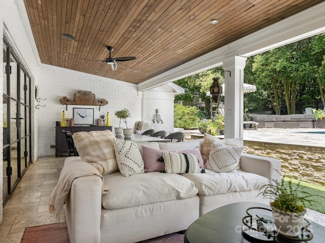 3001 Colony Rd, Charlotte, NC 28211 - view of patio with outdoor lounge area, a ceiling fan, and outdoor dining space