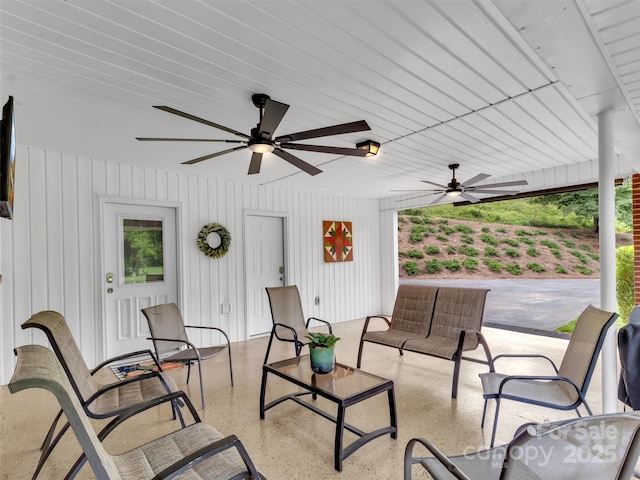 463 Golf Course Rd, Clyde, NC 28721 - view of patio / terrace with ceiling fan