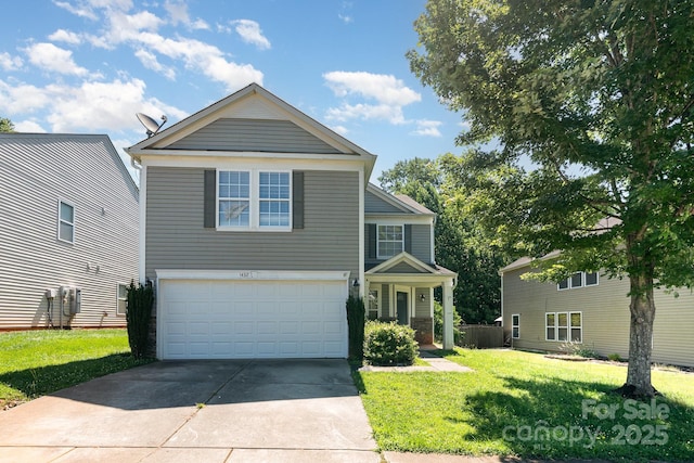 1432 Matthew Allen Cir, Kannapolis, NC 28081 - traditional-style home with a front yard, a garage, and concrete driveway