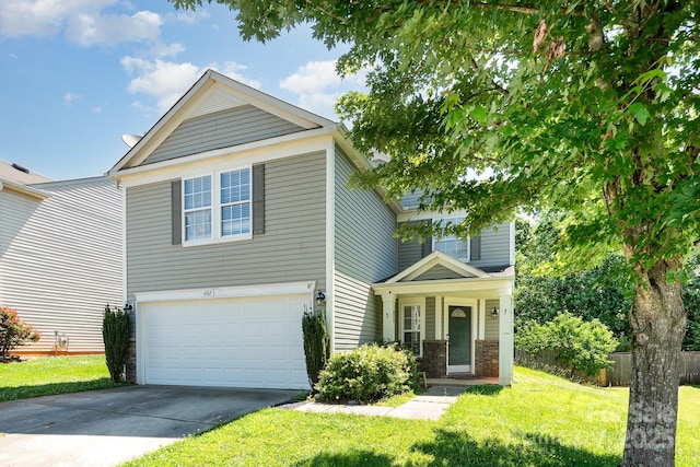 1432 Matthew Allen Cir, Kannapolis, NC 28081 - view of front of home with concrete driveway, a garage, and stone siding