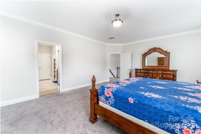 2110 Owls View Ln, Colfax, NC 27235 - carpeted bedroom with crown molding and baseboards