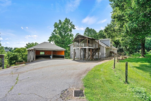 3724 County Home Rd, Conover, NC 28613 - view of front of house featuring stairway, a front lawn, and driveway
