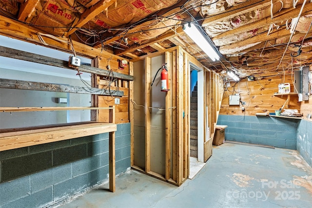 3724 County Home Rd, Conover, NC 28613 - unfinished below grade area featuring electric panel and concrete block wall
