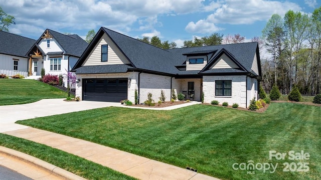 4210 Holly Cir NE, Conover, NC 28613 - view of front of home with concrete driveway, a front lawn, brick siding, and roof with shingles