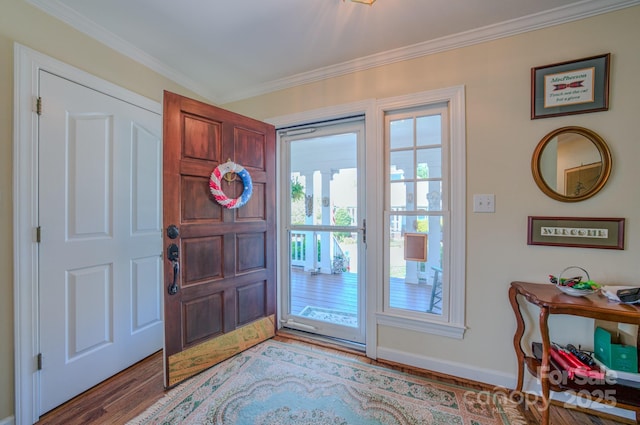 8 Creekside Way, Asheville, NC 28804 - foyer featuring ornamental molding and light wood finished floors
