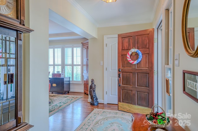 8 Creekside Way, Asheville, NC 28804 - entryway featuring wood finished floors and ornamental molding