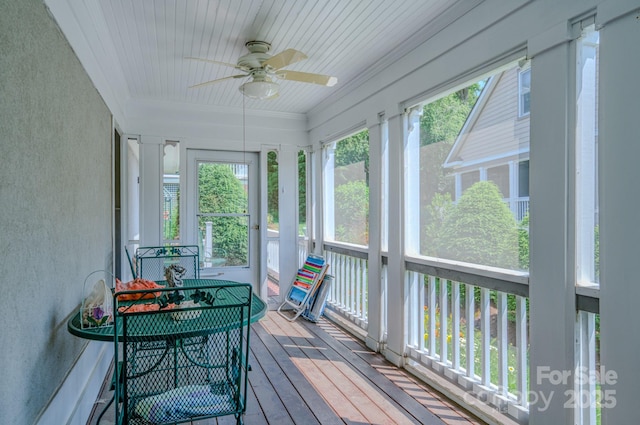 8 Creekside Way, Asheville, NC 28804 - sunroom featuring a ceiling fan