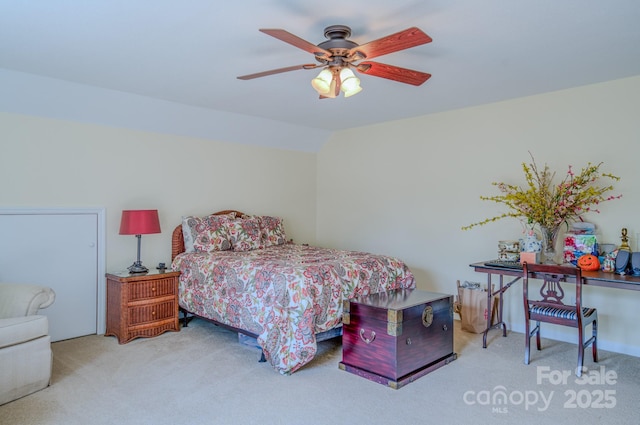 8 Creekside Way, Asheville, NC 28804 - carpeted bedroom with lofted ceiling and a ceiling fan