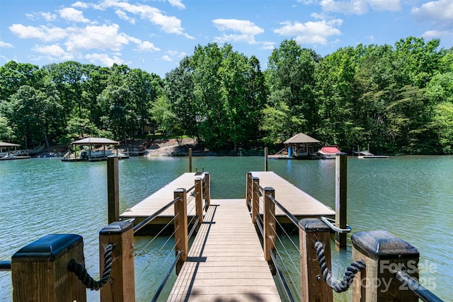353 Whippoorwill Rd, Mooresville, NC 28117 - dock area featuring a gazebo and a water view