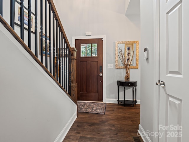 714 Bolt Rd, Lake Lure, NC 28746 - foyer featuring wood finished floors, stairway, and a high ceiling