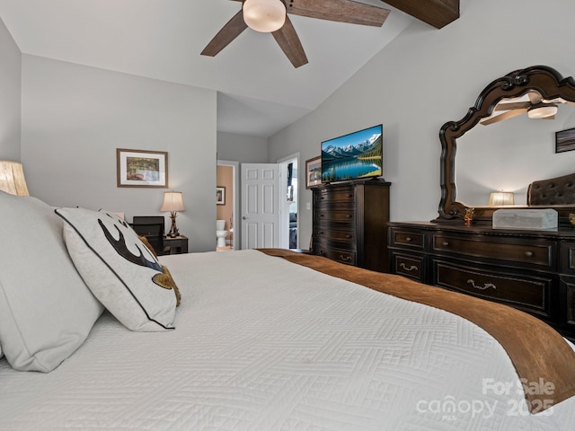 714 Bolt Rd, Lake Lure, NC 28746 - bedroom featuring lofted ceiling and a ceiling fan