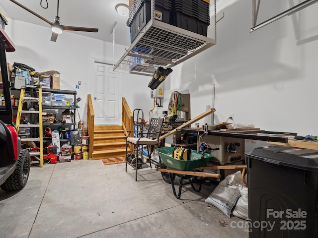 714 Bolt Rd, Lake Lure, NC 28746 - garage with a ceiling fan